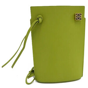 Loewe Dice Pocket Calfskin Leather Phone Crossbody Bag Green